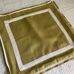 Cilantro green linen decorative pillow cover for 18” down pillow